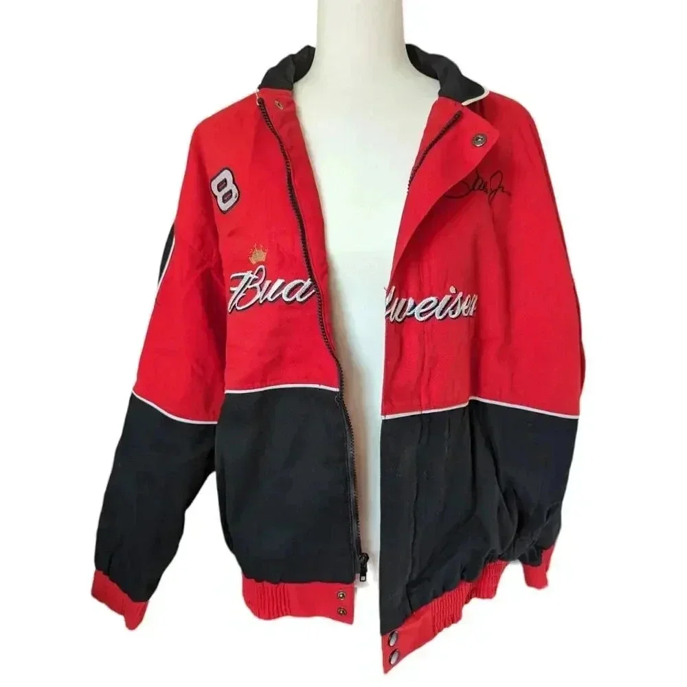 Vintage Nascar Racing Jacket Size Large #8 Dale Earnhardt Jr. Y2K
